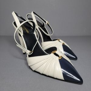 SAINT LAURENT PARIS Alma Leather Slingback Pumps